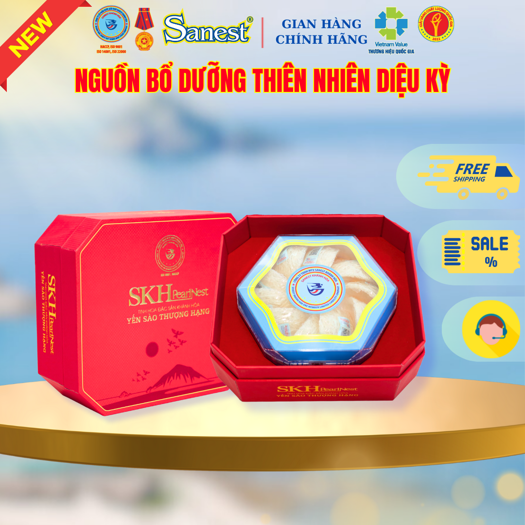 SKHPearlNest Khánh Hòa Đặc sản Yến sào tinh chế tổ thượng hạng hộp 50g