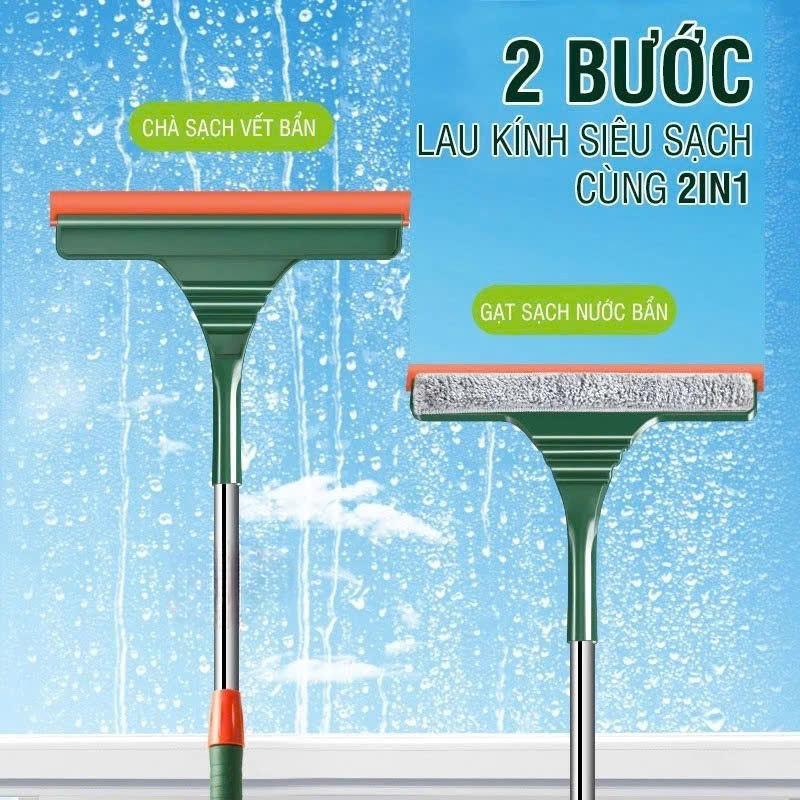 Cây lau kính, gạt chùi kính đa năng 2 đầu trong 1