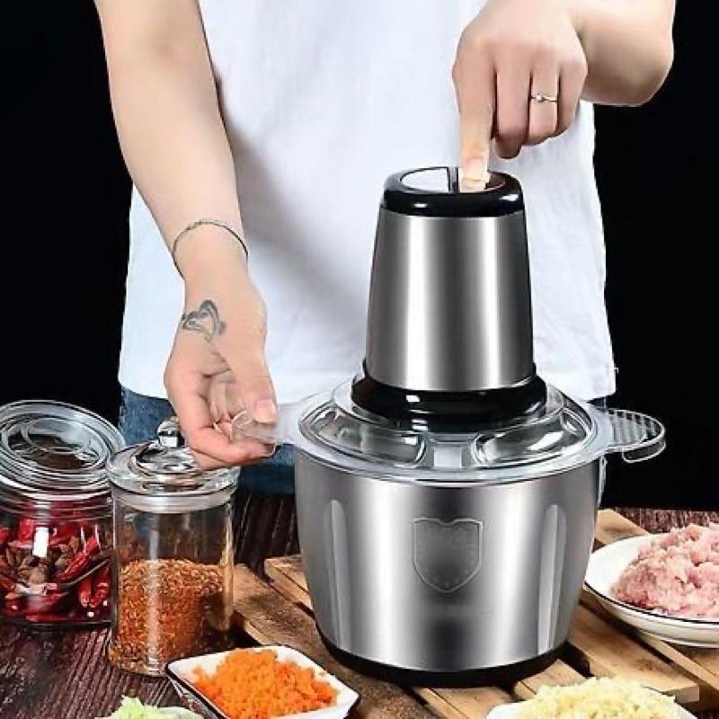 Máy Xay Thịt Đa Năng Cối Inox 2L Thép Chống Gỉ Cao Cấp