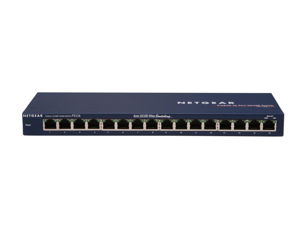 Hình ảnh Bộ Chia Mạng 16 Cổng Switch Netgear FS116 Fast Ethernet Unmanaged 16 Port 10/100Mbps - Hàng Chính Hãng