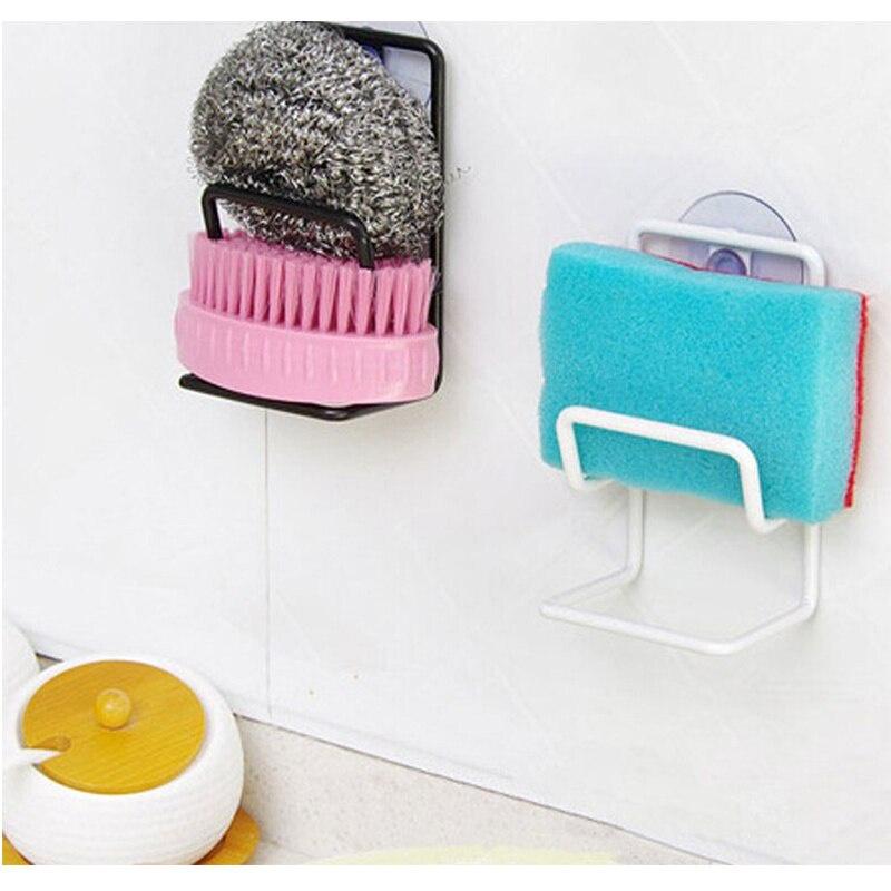 Kitchen Rack Double-Deck Iron Sink Sponge Drainage Rack With Suction Cup Multi-Purpose Sundries Storage Rack Clean Ball Rack