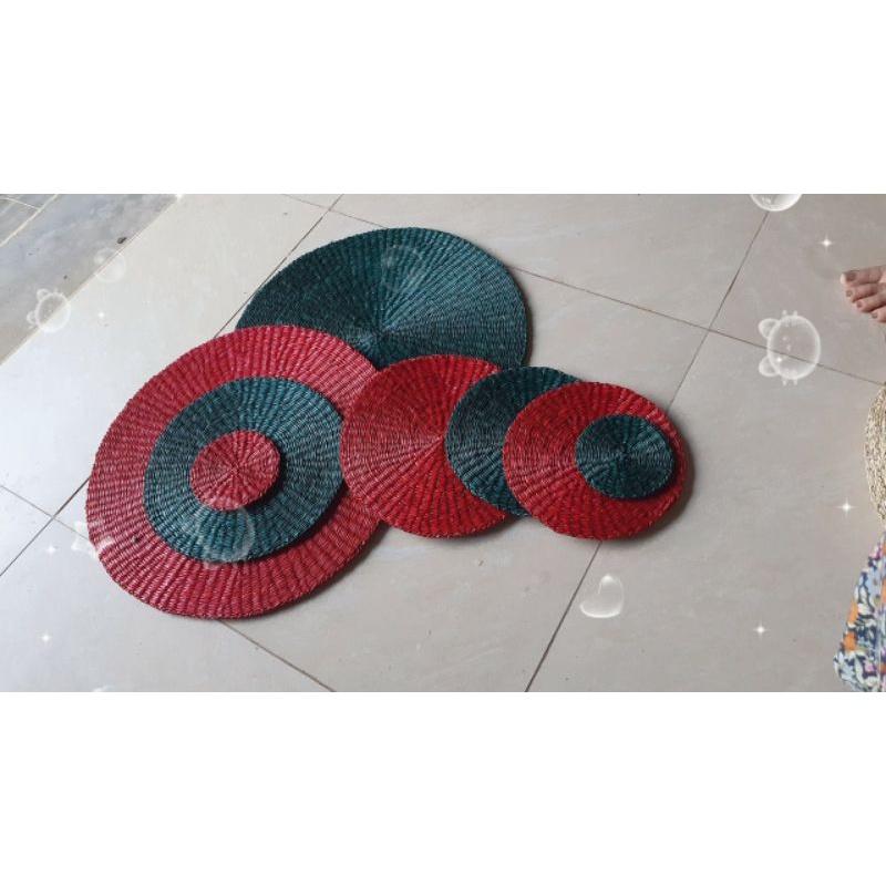 Set đĩa cói màu
