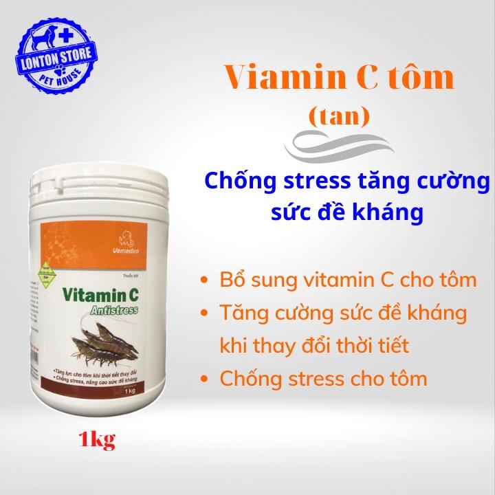 Vitamin C Antistress tôm (loại tan) - Chống stress do thay đổi thời tiết, nâng cao sức đề kháng cho tôm, hộp 1kg