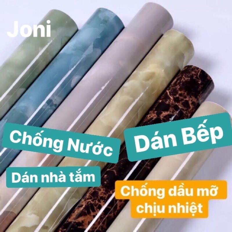 Giấy dán bếp giấy dán tường giả đá chịu nhiệt chống dầu chống nước dán bếp nhà tắm sẵn keo 5mx60cm