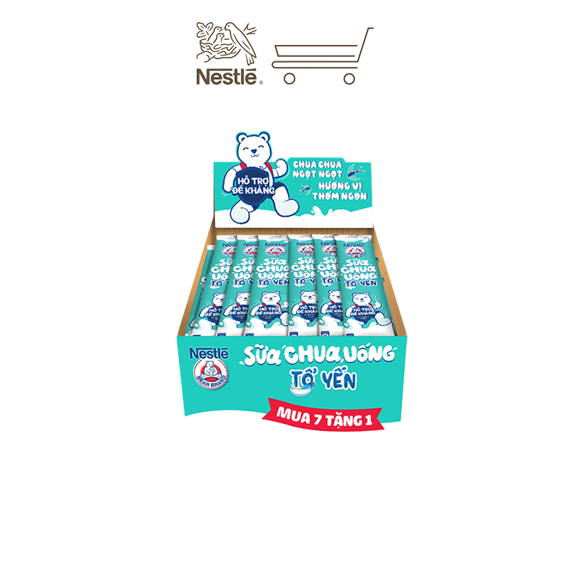 [TẶNG KÈM 4 GÓI] Thùng 32 gói Sữa chua Tổ Yến Nestlé Gấu 32x75ml