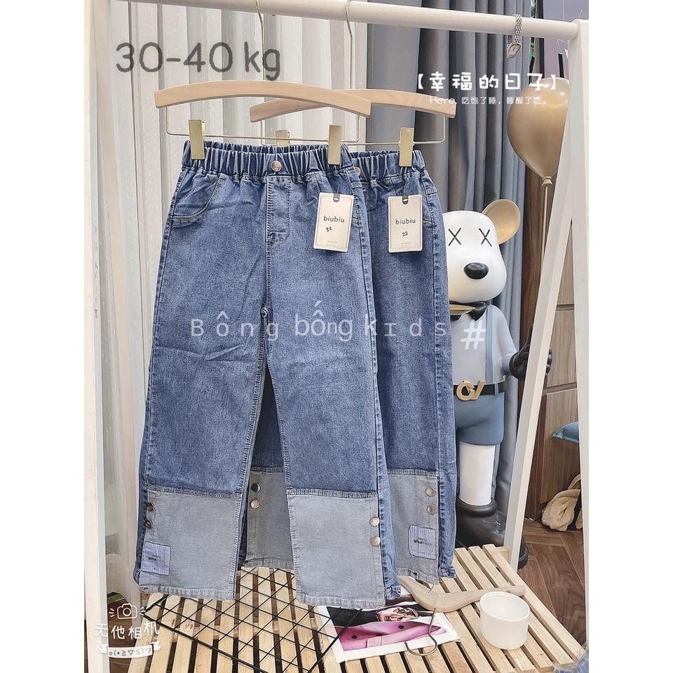 quần jean ống suông bé gái hàng xuất khẩu nga size đại cồ 24-49kg, quần dài ống rộng jean bé gái