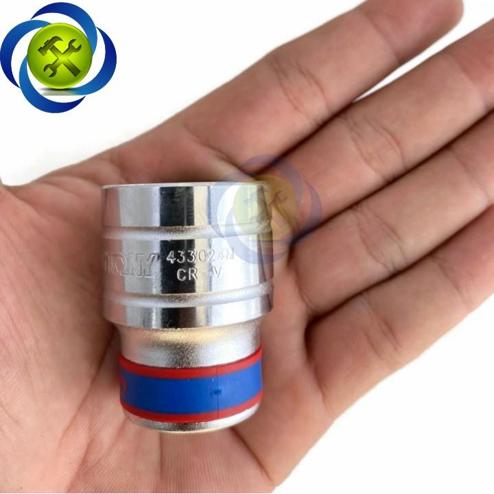 Tuýp 24mm 1/2 Kingtony 433024M 12 cạnh màu trắng dài 42mm