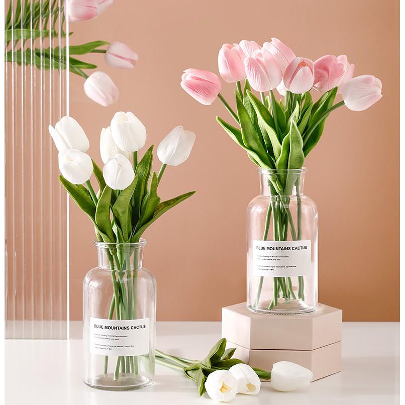 Bông Hoa Tulip Nhân Tạo Trang Trí Đẹp Mắt hoa giả decor trang trí nhà lọ hoa giả để bàn H02