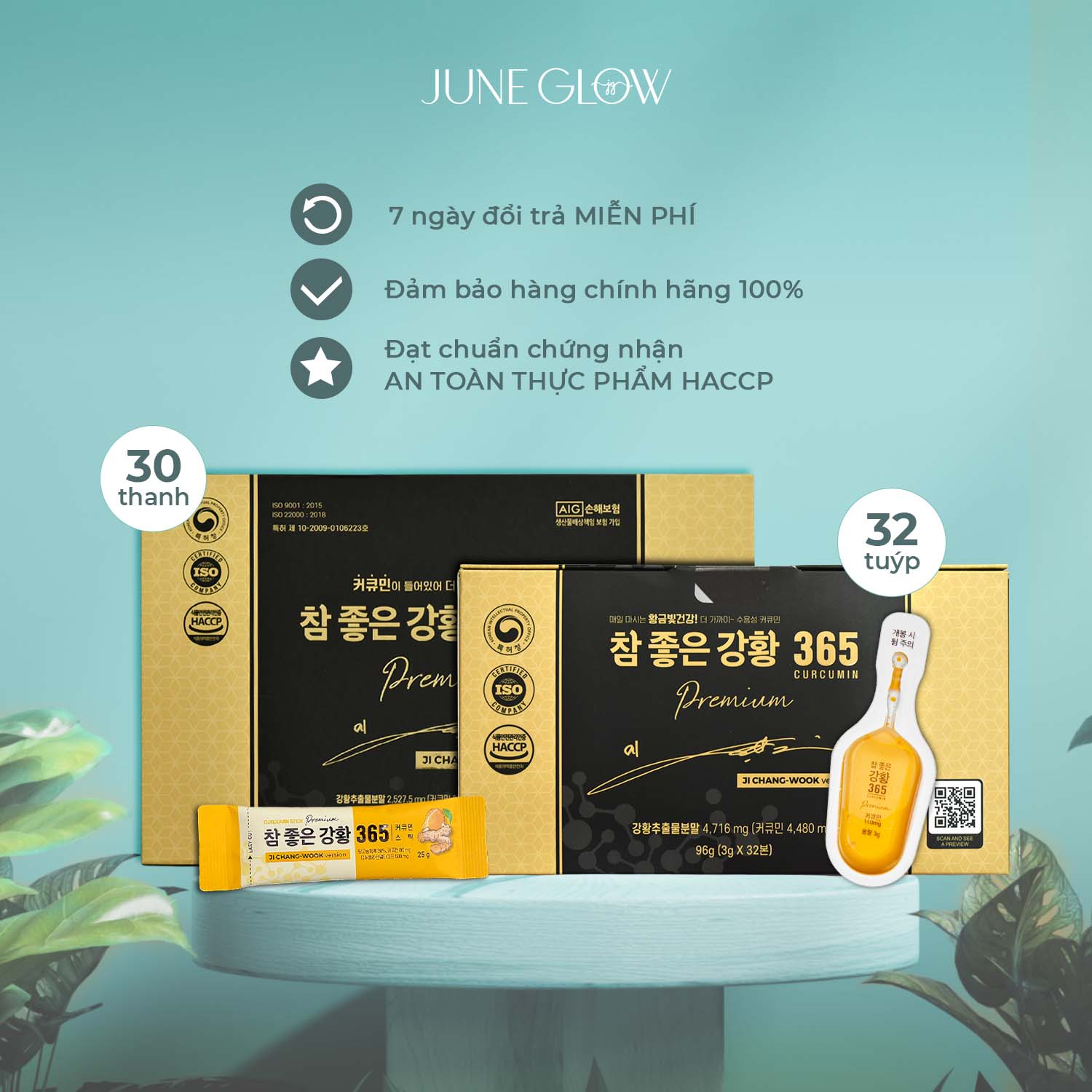 1 hộp tinh nghệ Nano 365 Premium 32 tuýp & 1 hộp thạch Nghệ Nano 365 Collagen Premium 30 thanh