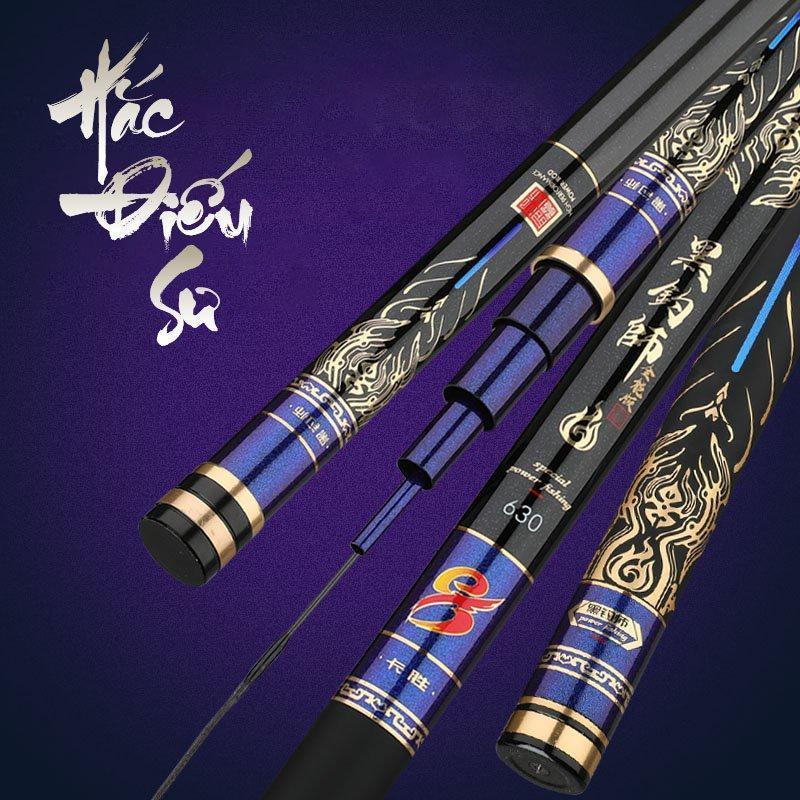 Cần câu tay Hắc Điếu Sư săn hàng 8h phân bổ lực 19 chất liệu carbon phôi dày CT35 - Sanami Fishing