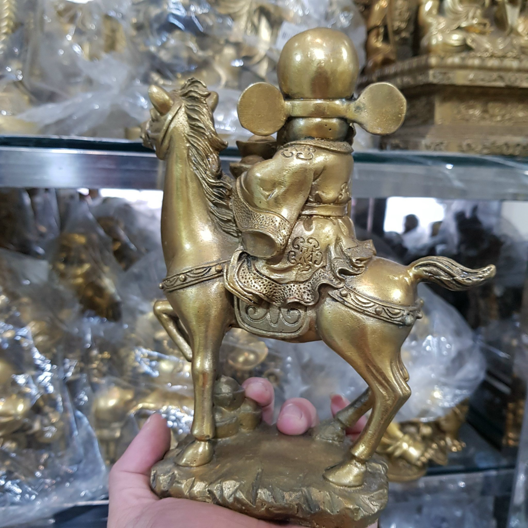 Tượng thần tài cưỡi ngựa bằng đồng MS65t