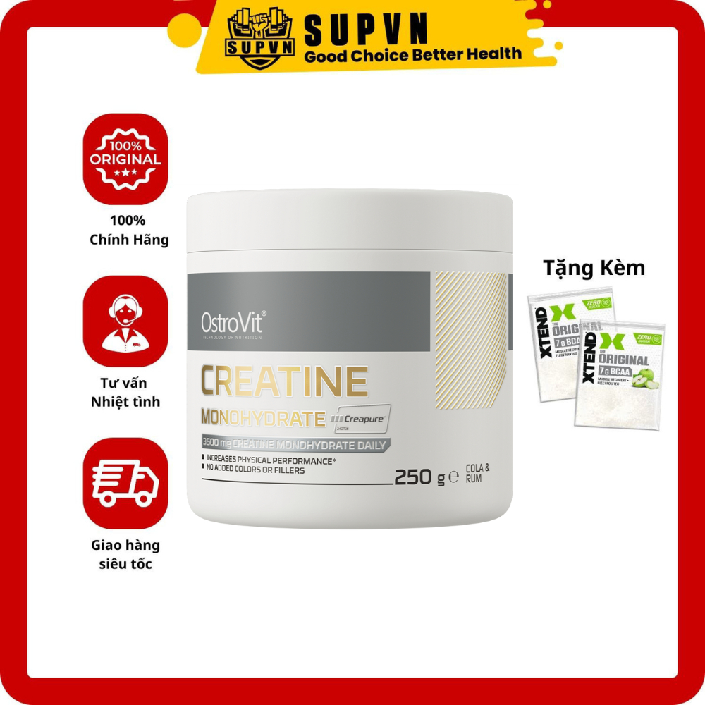 (Dòng Cao Cấp) Ostrovit Creatine Monohydrate Creapure 250gram - Hỗ Trợ Tăng Sức Mạnh Và Sức Bền Cơ Bắp