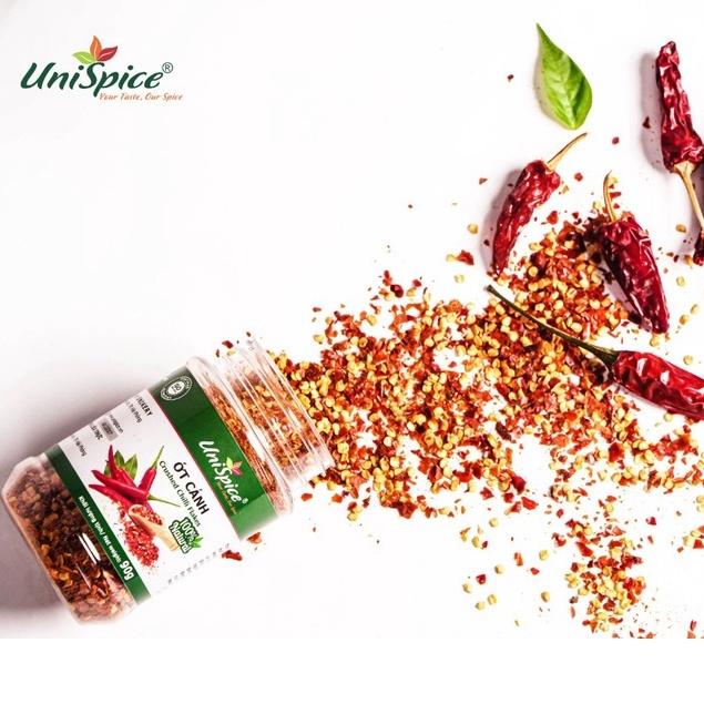 Ớt cánh Unispice Túi 300g/ ớt vảy khô cánh nhỏ siêu cay làm kim chi siêu ngon