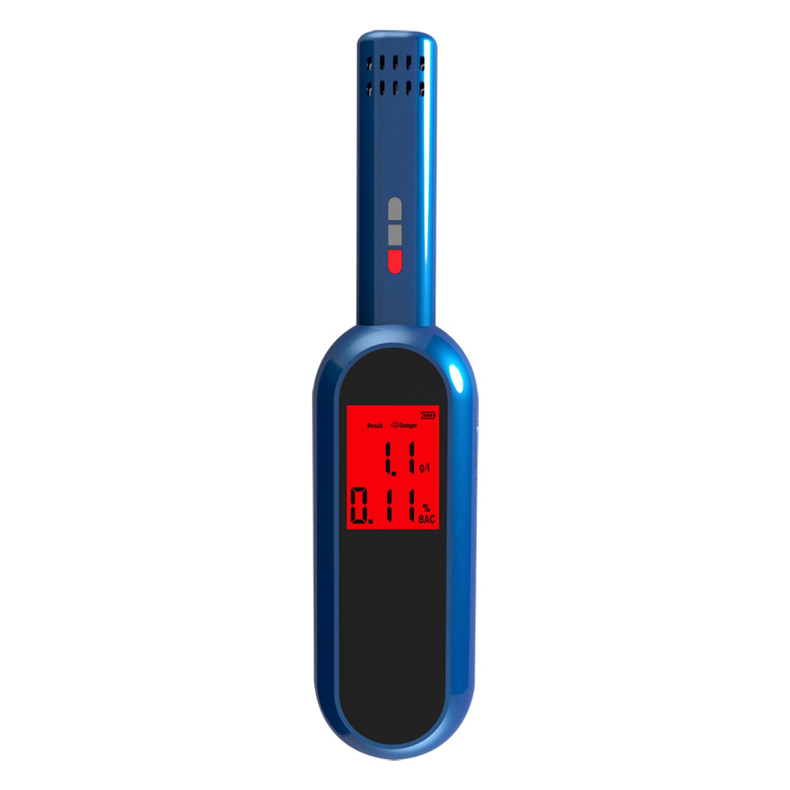 Rechargeable Breath Alcohol Tester LCD Digital Breathalyzer Blowing Alcohol Tester Portable Hand-held Drunk Driving Detection Gauge