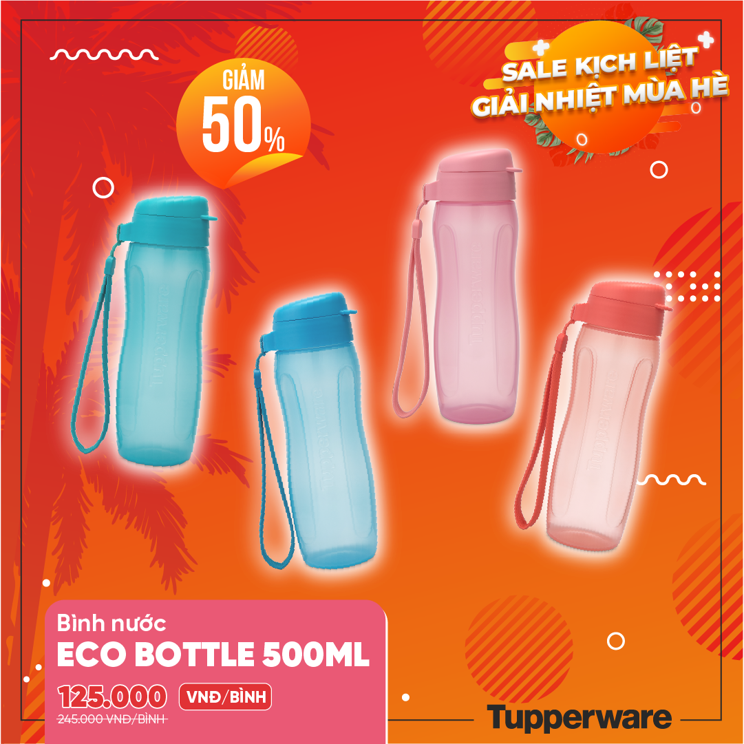 BÌNH NƯỚC ECO GEN II 500ML TUPPERWARE MÀU MỚI