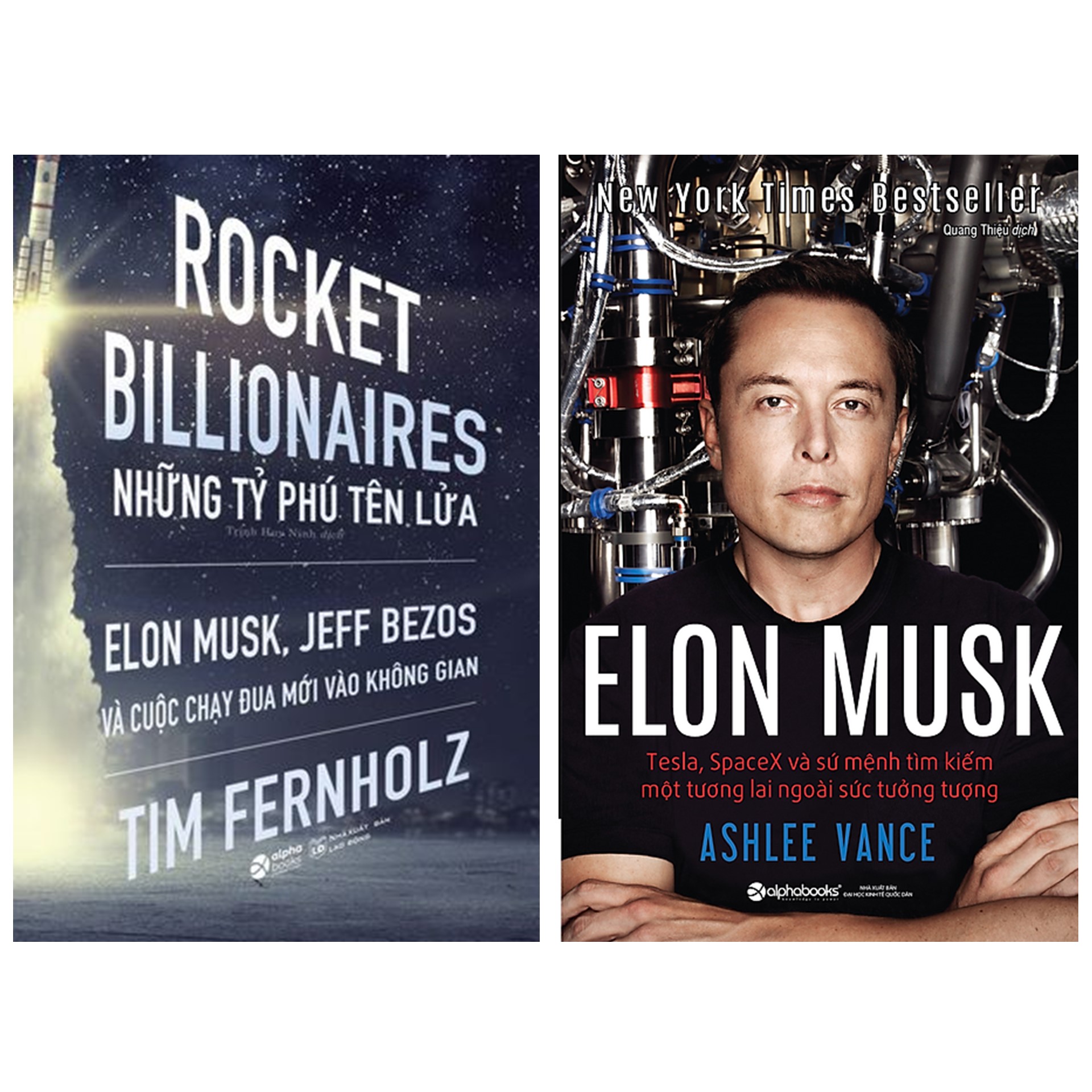 Combo Sách Về Cuộc Chạy Đua Của Các Doanh Nhân Công Nghệ : Rocket Billionares - Những Tỉ Phú Tên Lửa: Elon Musk, Jeff Bezos Và Cuộc Chạy Đua Mới Vào Không Gian + Elon Musk: Tesla, Spacex Và Sứ Mệnh Tìm Kiếm Một Tương Lai Ngoài Sức Tưởng Tượng (Tái Bản 2020)