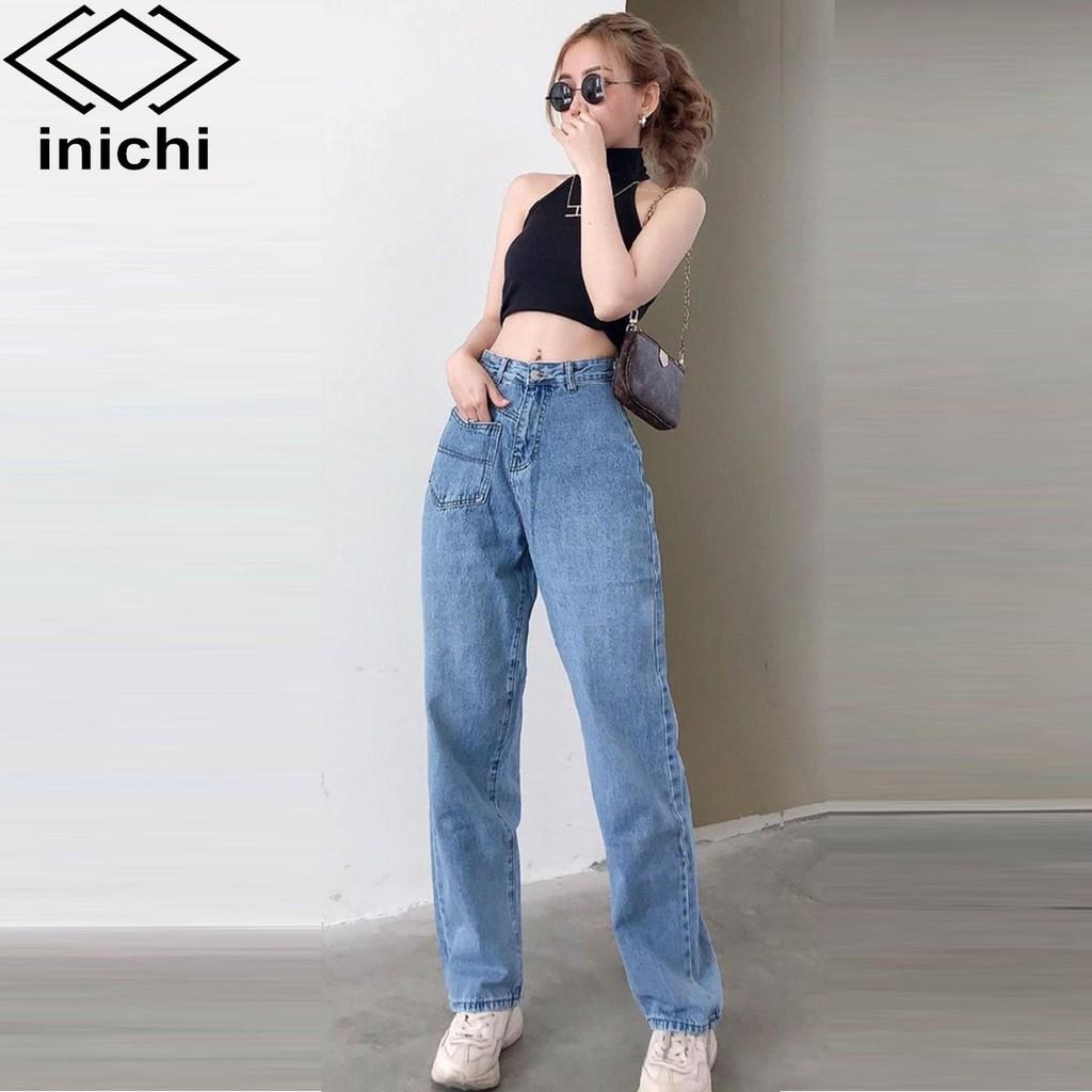 Quần Jean nữ INICHI Q873 ống rộng SIMPLE JEAN lưng ôm chất đẹp