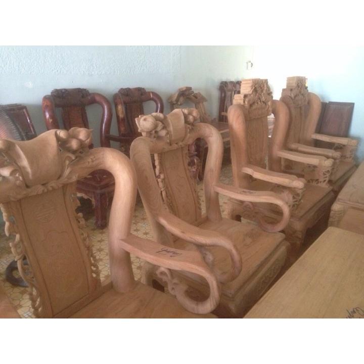 bộ bàn ghế salon gỗ gụ trạm đào tay 10 giá thật