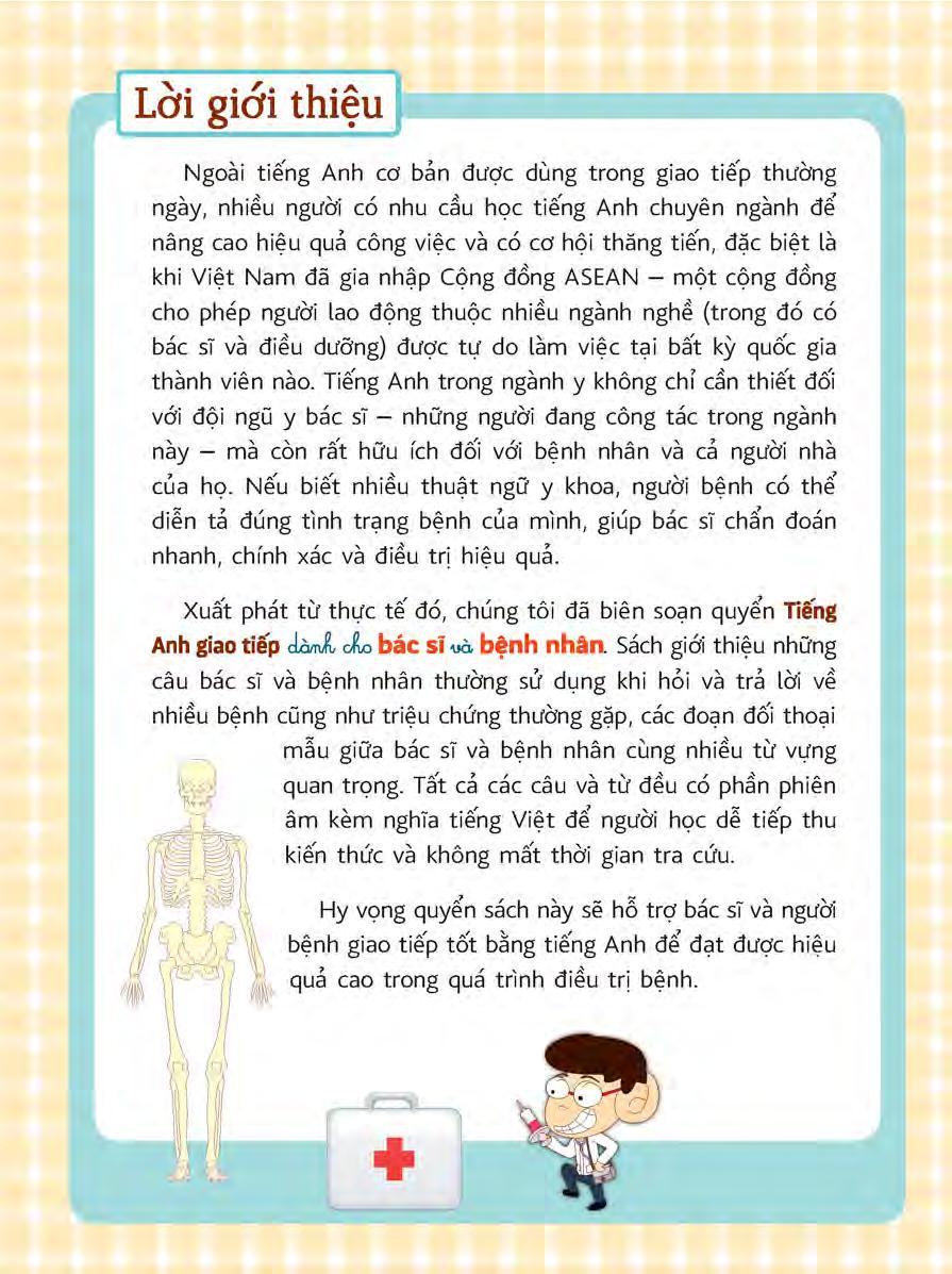 Sách Tiếng Anh Giao Tiếp Dành Cho Bác Sĩ Và Bệnh Nhân