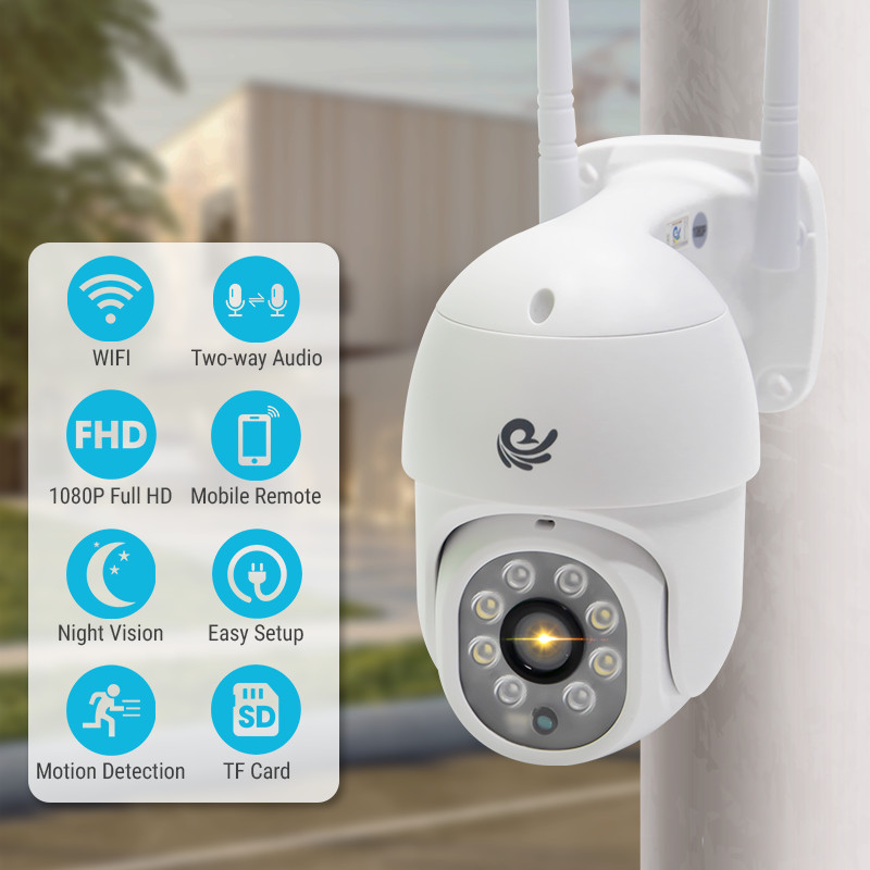 Camera Wifi Quan Sát Ngoài Trời, Có Chống Nước, Độ Phần Giải 2.0Mpx, Dùng App CARECAM PRO, Ban Đêm Có Màu, Model CC8021 PRO - Chính Hãng