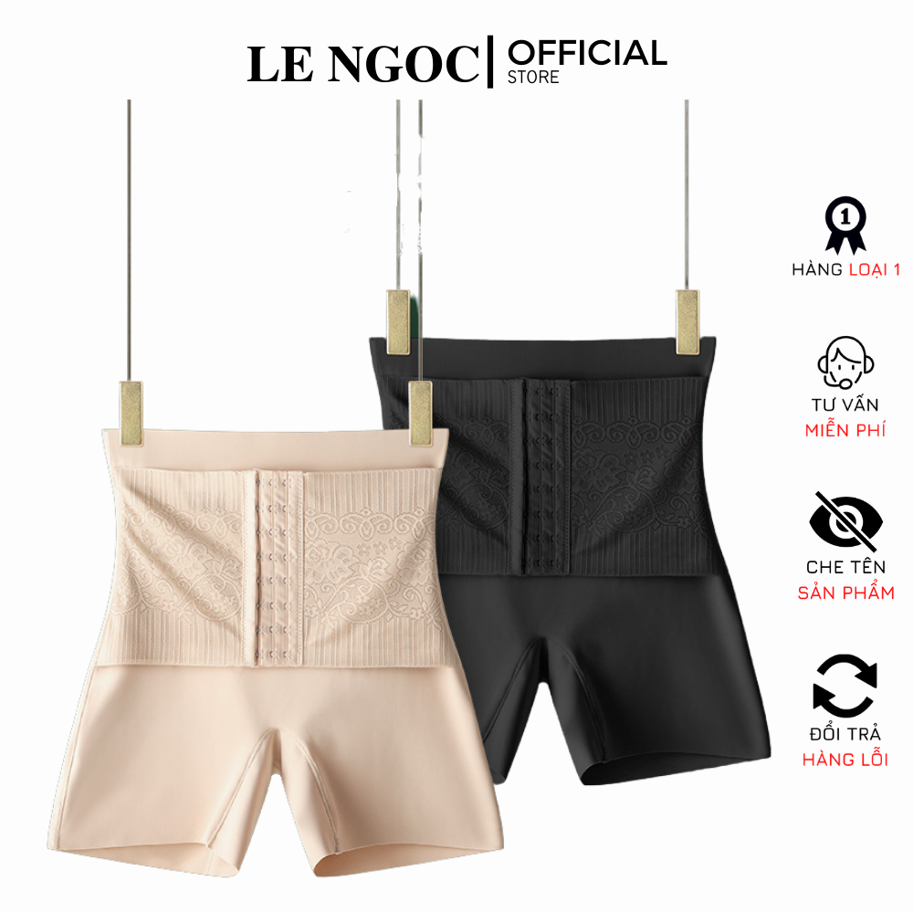 Quần gen nịt bụng lưng cao, quần nịt bụng 3 nấc cài trước đúc su nguyên khối tạo eo thon cao cấp - LN154