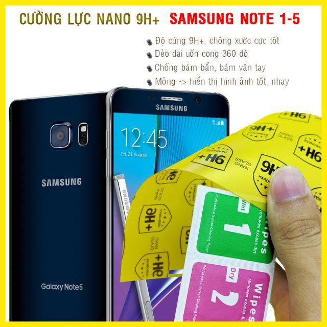 Dán cường lực dẻo nano dành cho Samsung Note 5, Note 4, Note 3, Note 2, Note 1