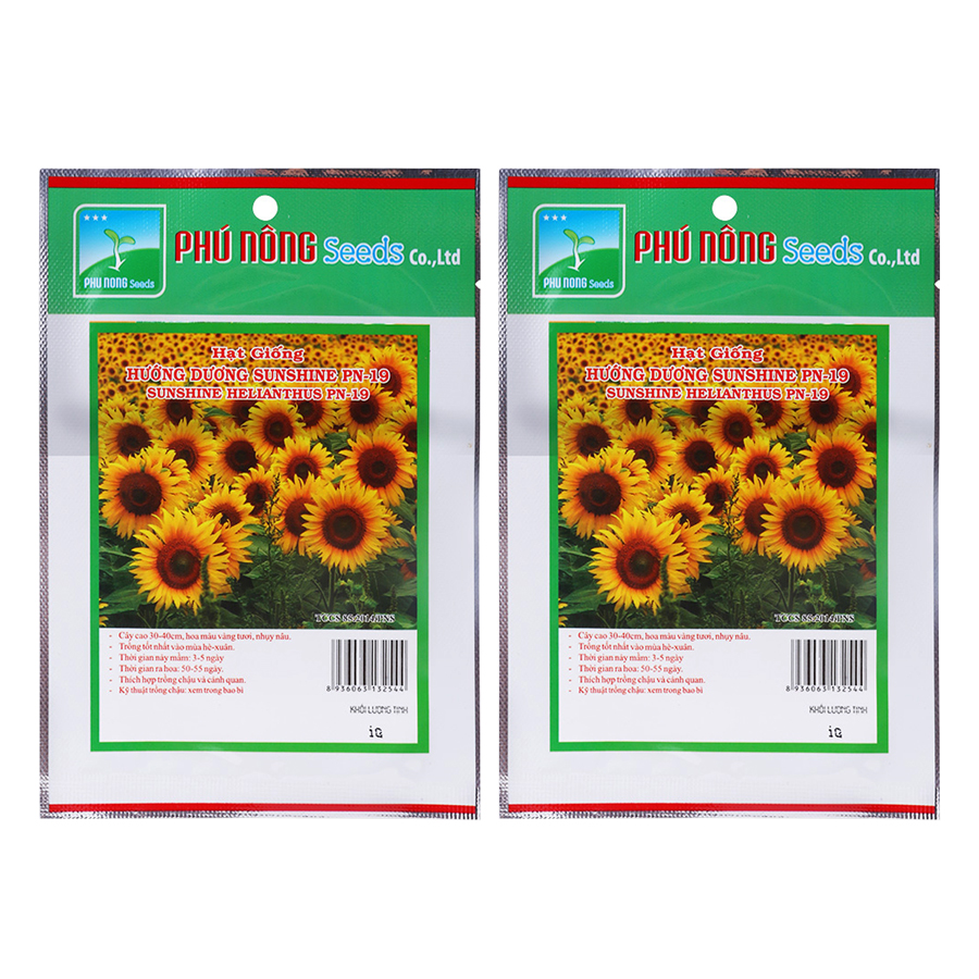 Bộ 2 Gói Hạt Giống Hoa Hướng Dương PN-19 Phú Nông
