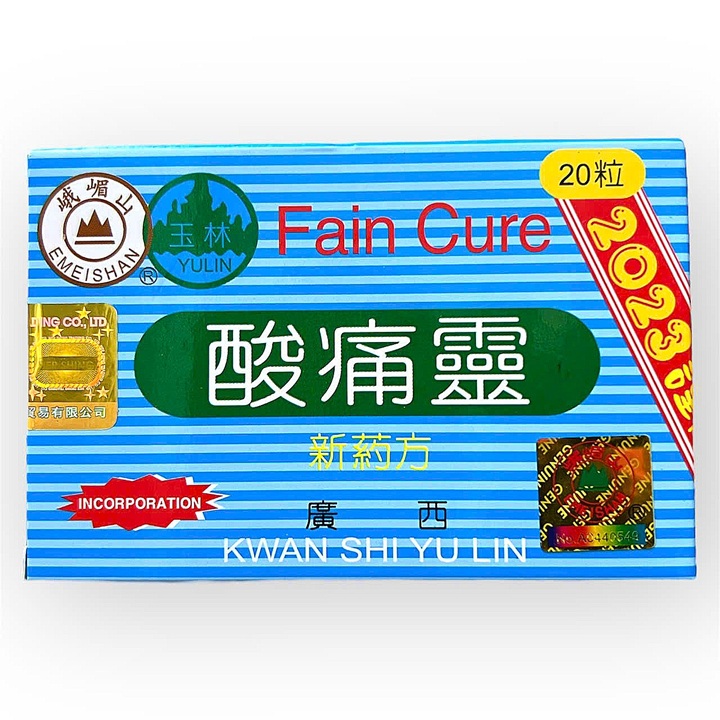 Viên uống hỗ trợ đau nhức xương khớp Toan thống linh FAIN CURE KWAN SHI YU LIN - Hộp 20 viên - Xuất xứ Trung Quốc - Mã số 1544