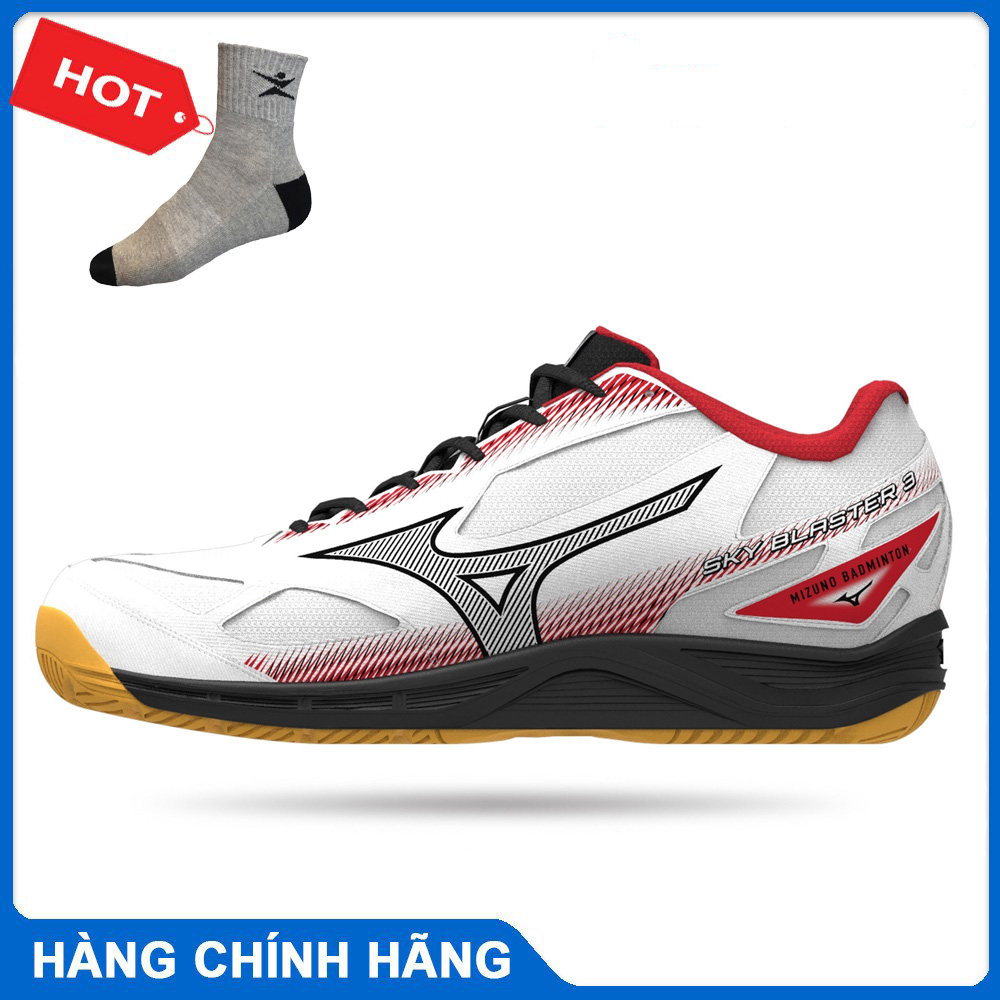 Giày cầu lông bóng chuyền nam nữ Mizuno sky blaster 3 cho cả nam và nữ - tặng tất thể thao bendu