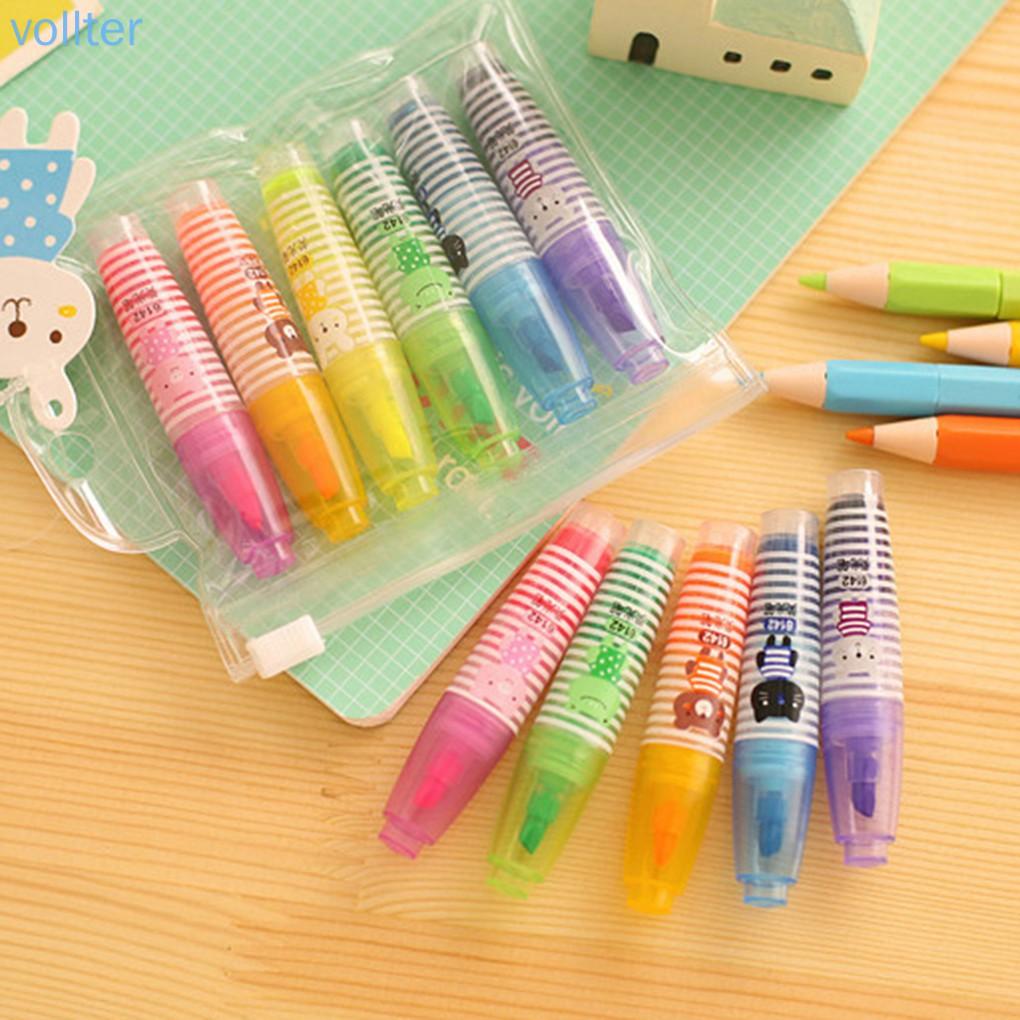 Set 6 Bút Dạ Quang Màu Sắc Xinh Xắn