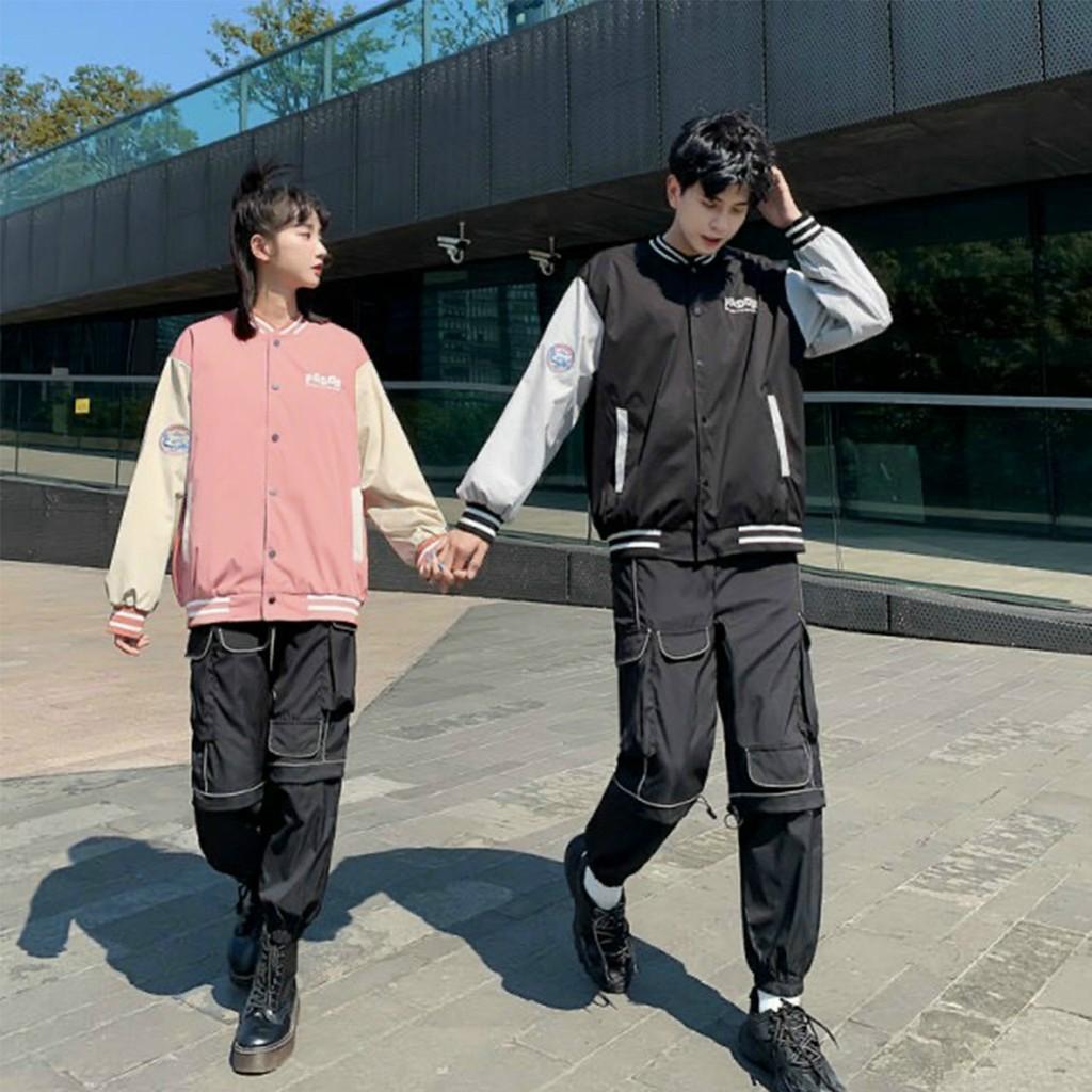 Áo khoác dù bomber unisex Form rộng Thêu Badge