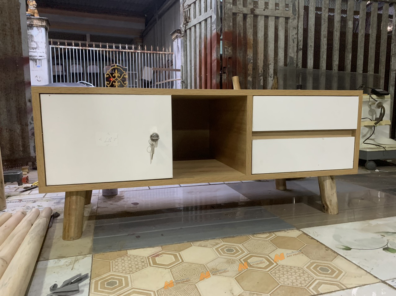 Made in VN Bàn trà hiện đại kiểu dáng nhỏ gọn bằng gỗ mdf 17mm công ty Mộc Phát độ bền trên 30 năm AN073