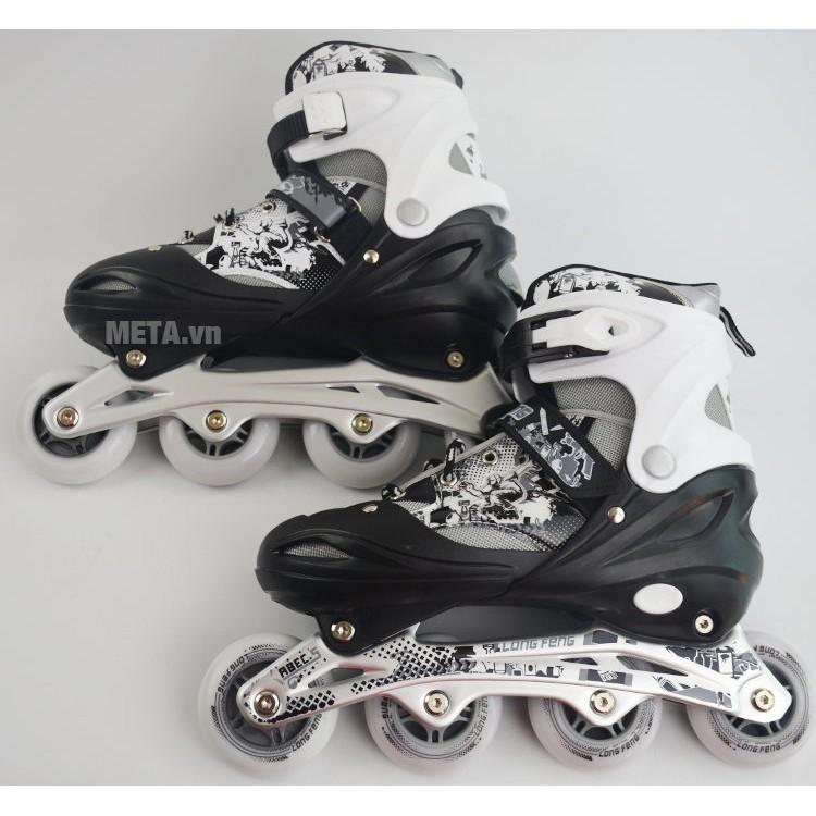 Giày Trượt Patin Trẻ Em Long Feng 906 có đèn chính hãng - Hồng, Xanh, Đỏ, đen trắng