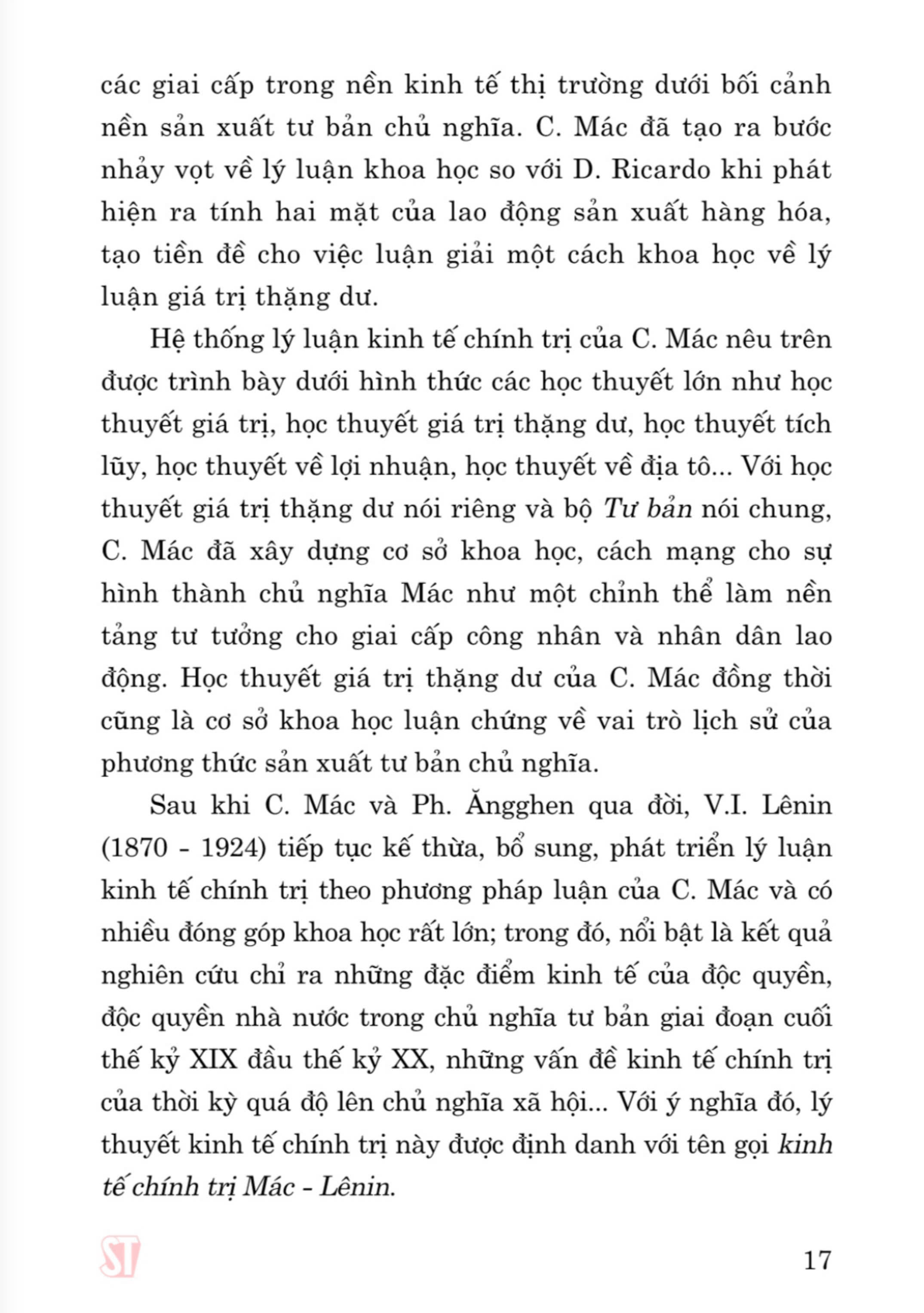 Giáo trình Kinh tế chính trị Mác - Lênin (Dành cho bậc đại học hệ chuyên lý luận chính trị) (bản in 2024)