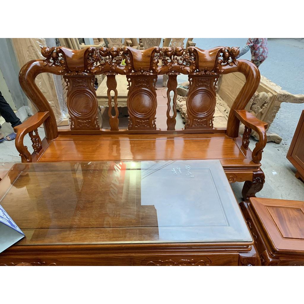 Bộ bàn ghế giả cổ trạm quốc đào gỗ gõ đỏ