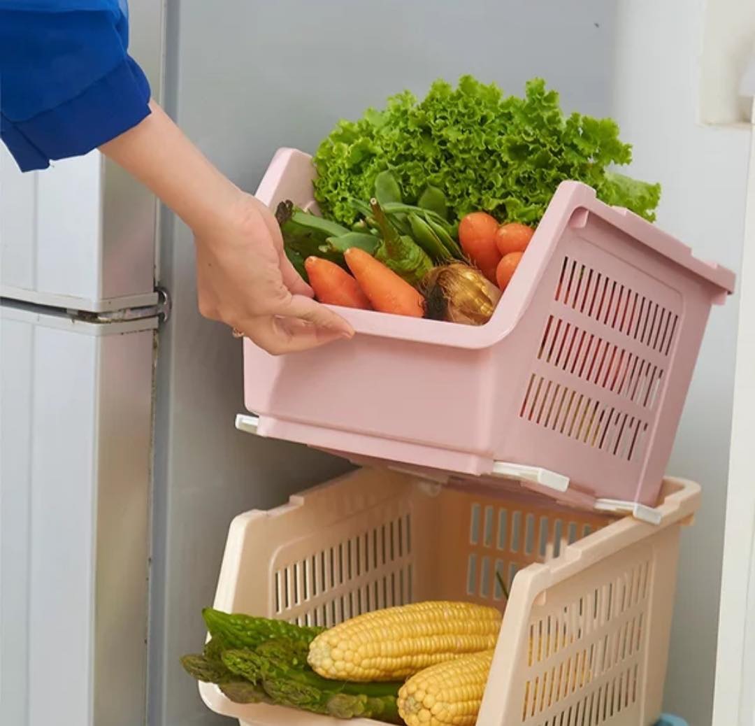 Combo 3 rổ đa năng xếp gọn có bánh xe tiện lợi - Kệ xếp tầng đựng đồ đa năng
