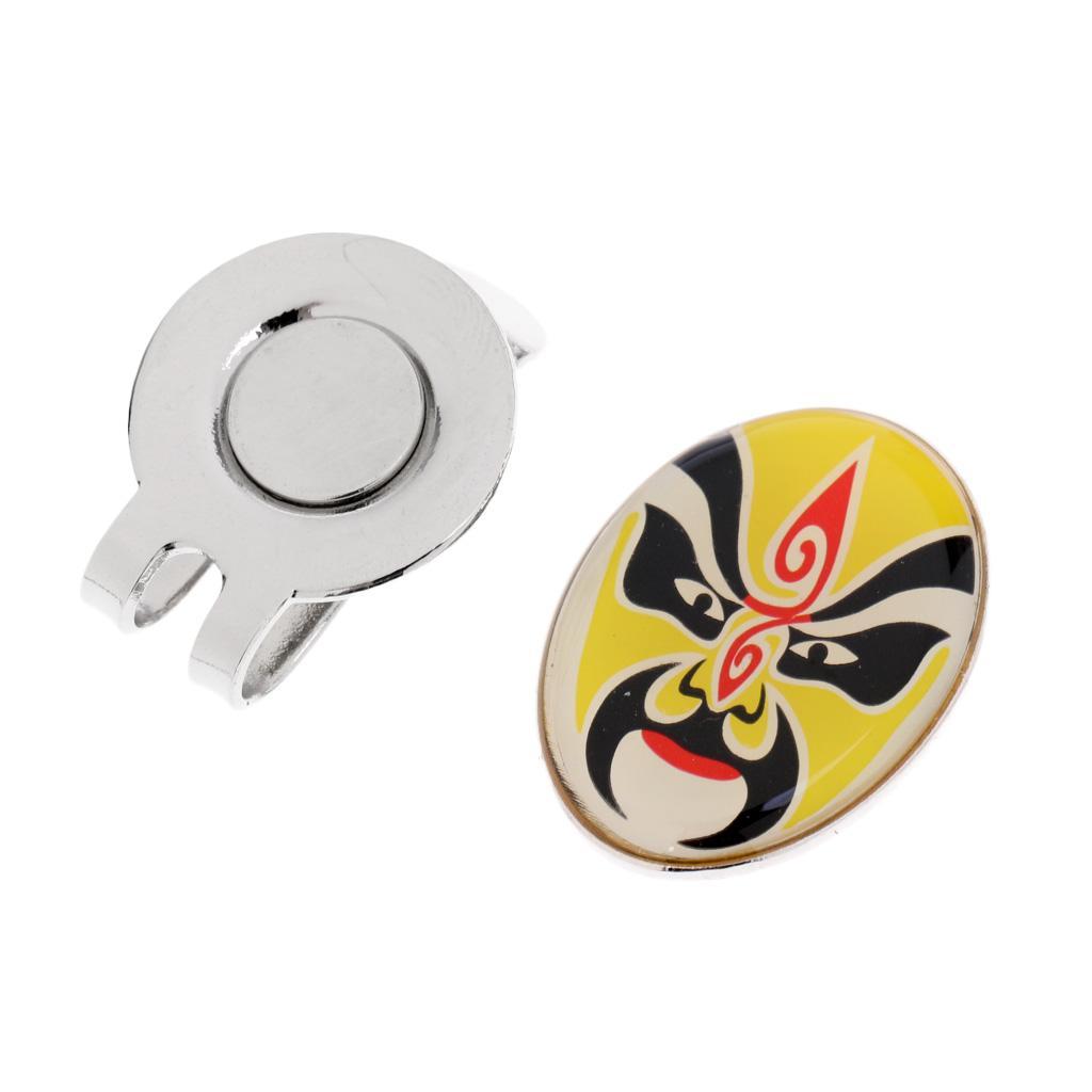 2x Mini Alloy Golf Ball Marker with  Golf Hat Clip Funny Chinese   Design - golf Gifts for Men d Women