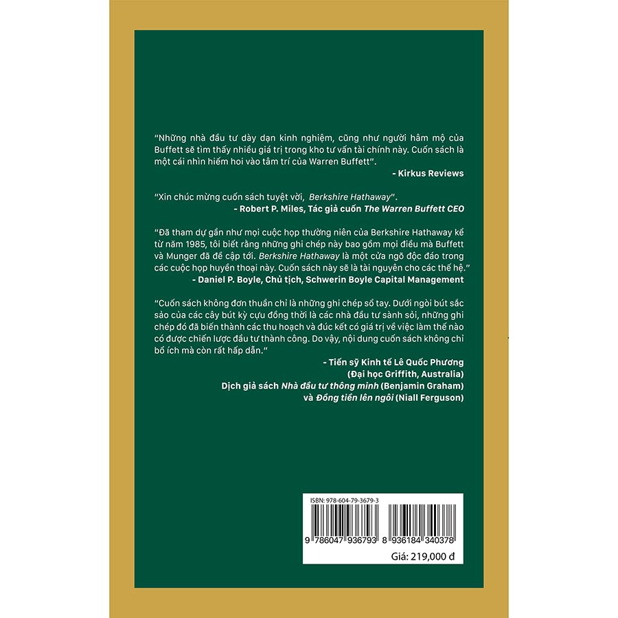 Berkshire Hathaway: Những bài học tuyệt vời từ Warren Buffett và Charlie Munger tại Đại hội cổ đông thường niên của Tập đoàn trong suốt 30 năm (Tái Bản)