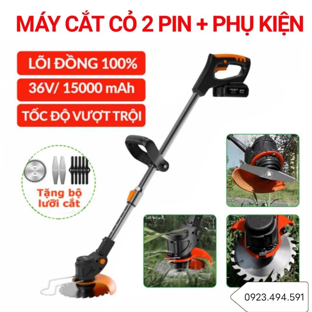 Máy cắt cỏ LAPUSEN-  Máy cắt cỏ cầm tay, Máy 2 pin khủng 10cell, Hàng nhập khẩu cao cấp, Bảo hành 12 tháng