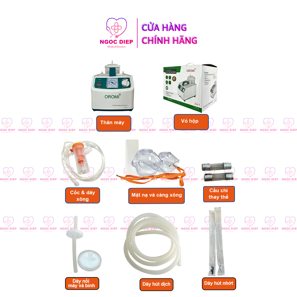 Máy hút dịch 1 bình tích hợp máy xông khí dung OROMI SS-6A - MÁY CHUYÊN HÚT - Hàng chính hãng