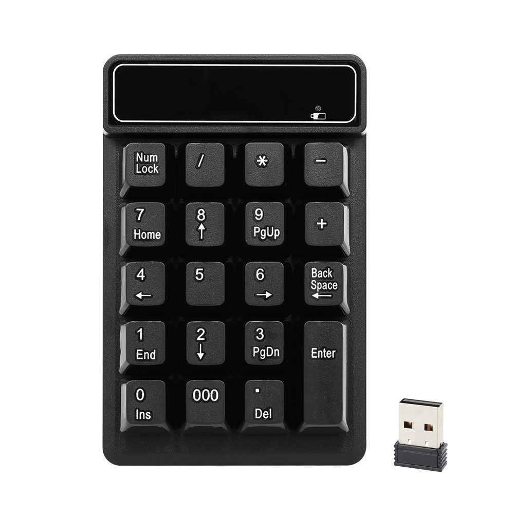 Bàn Phím Số 19 Phím Không Dây 2.4GHz Với Bộ Thu USB Chống Nước Cho Máy Tính Xách Tay