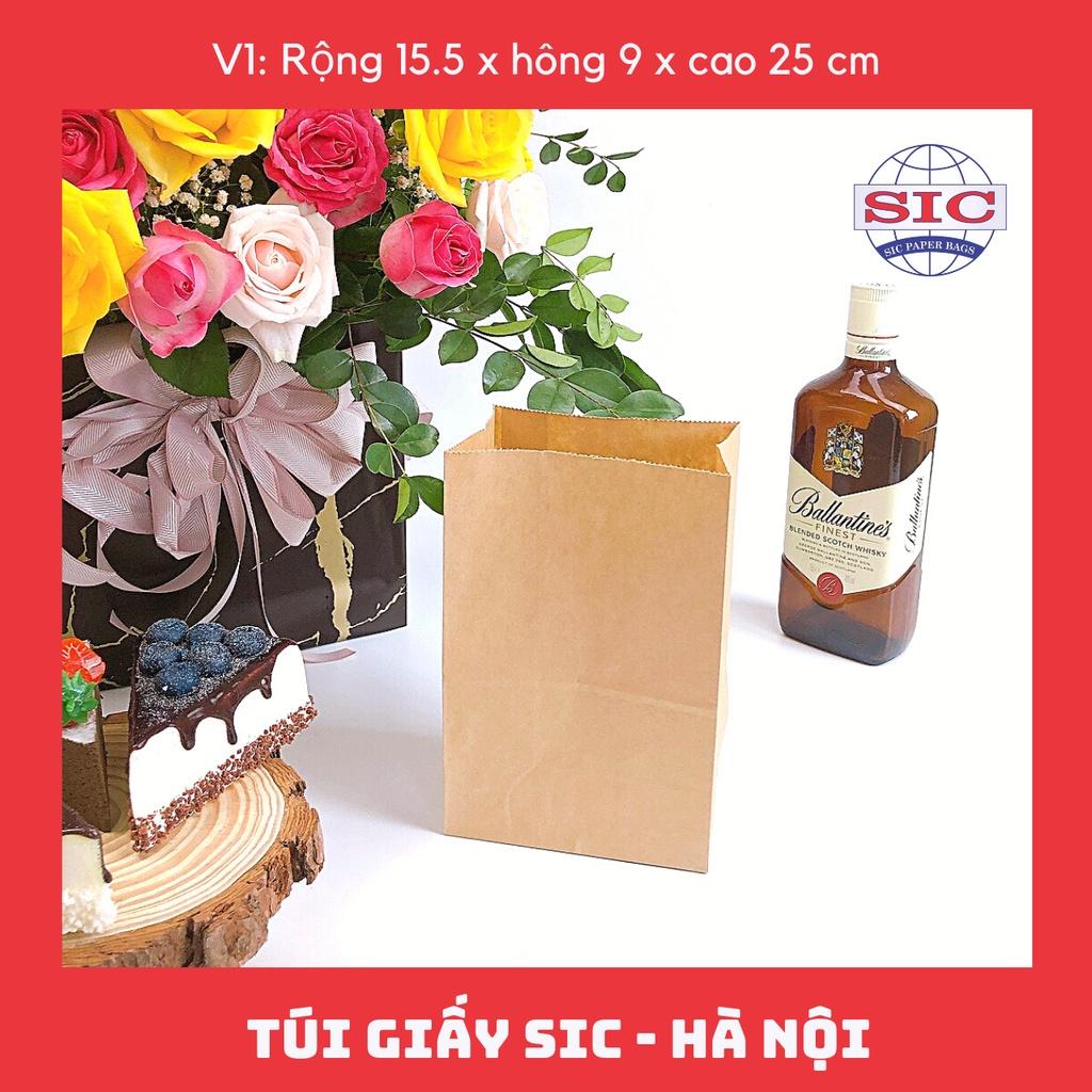 10 CHIẾC TÚI GIẤY KRAFT V1: 15.5x9x25 KHÔNG QUAI ( ẢNH THẬT)