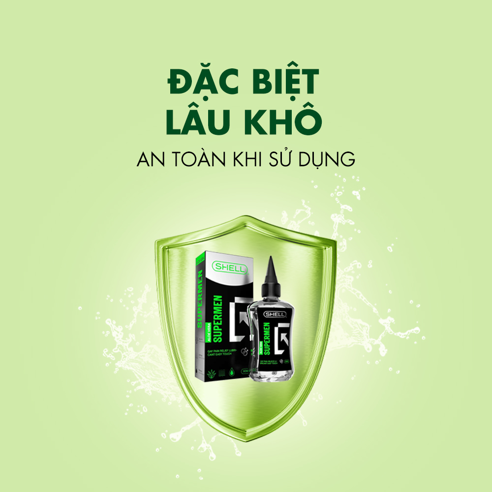 Gel bôi trơn hậu môn tinh chất lô hội - Shell Supermen Aloe Vera - Chai 90ml