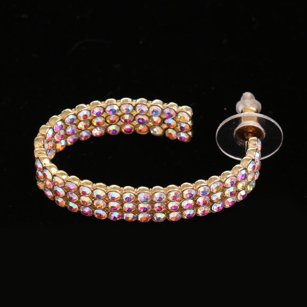 Big Circle Stud Hoop Earrings Wedding Bride Jewelry