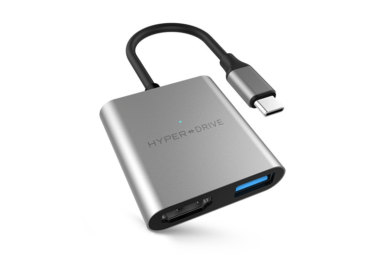 Cổng Chuyển HyperDrive 4K HDMI 3-in-1 USB-C Hub for MacBook, PC &amp; Devices (HD259A) gray - chính hãng