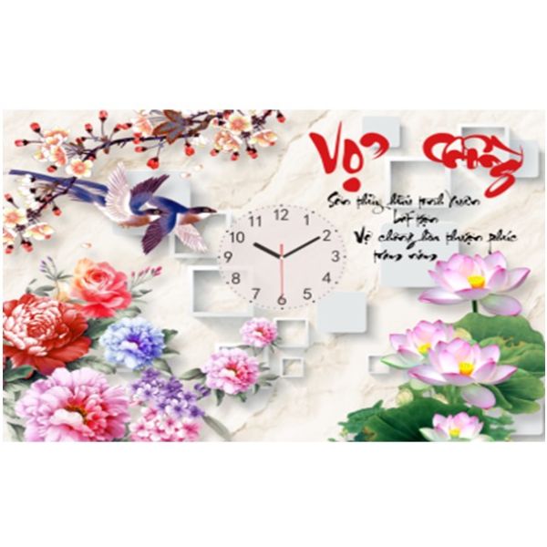 Tranh Đính Đá Đồng Hồ Vợ Chồng - YN5389