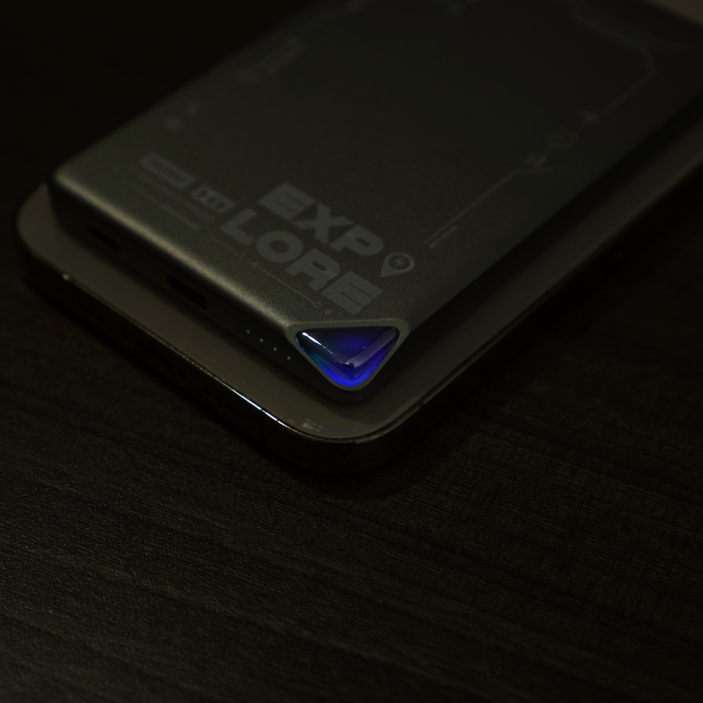 Sạc dự phòng từ tính hàng chính hãng WiWU Explore 5.000/10.000mAh, siêu mỏng, sạc không dây 15W, LED độc lạ