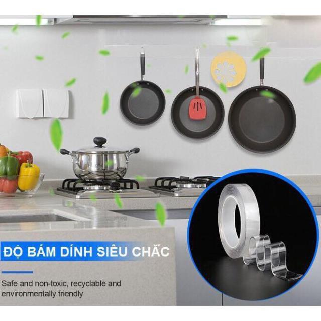 3m- Băng Keo 2 mặt Siêu Dính trong suốt dài 3m dán siêu chắc .
