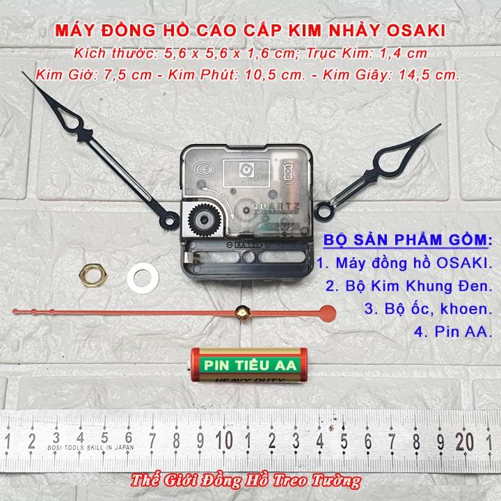 Máy Đồng Hồ OSAKI Kim Nhảy – Bộ Kim Tự Chọn (Kim Bầu, Kim Hoa Văn, Kim Khung và Kim Đuôi Trái Tim) – Tặng Pin AA VỎ NHÔM