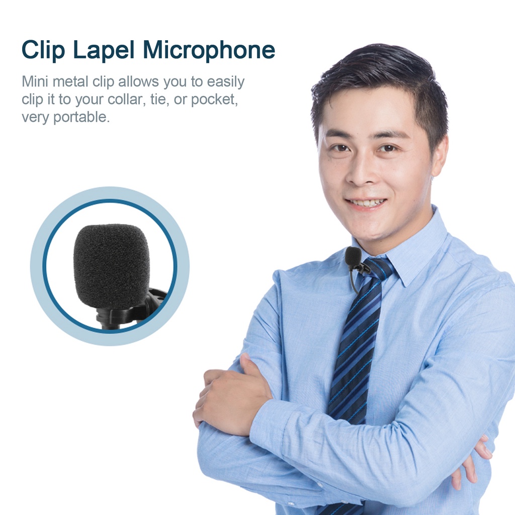 Micro Thu Âm Không Dây Cài Ve Áo Chất Lượng Cao CV UHF chống ồn, live stream, Hát Karaoke quay video, ghi âm, Vlog, Chơi game, Học Online trò chuyện qua Zoom Tương thích máy tính để bàn, Laptop, Điện Thoại, Máy Ảnh, Thu Âm Từ Xa 30m-Hàng nhập khẩu